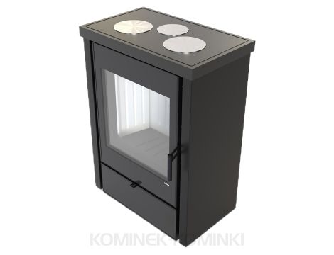 DEFRO HOME DELLA BLACK piec wolnostojący 9,8 kW kominek wolnostojący - 2