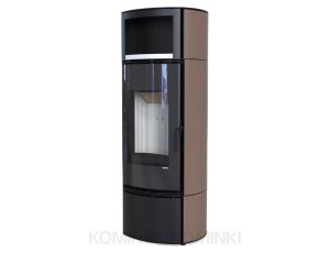 DEFRO HOME ORBIS EXTENTO H Brązowy kominek piec wolnostojący 9 kW
