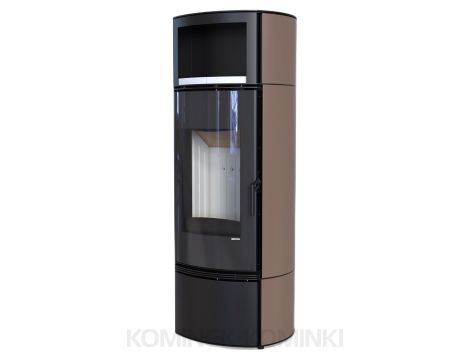 DEFRO HOME ORBIS EXTENTO H Brązowy kominek piec wolnostojący 9 kW
