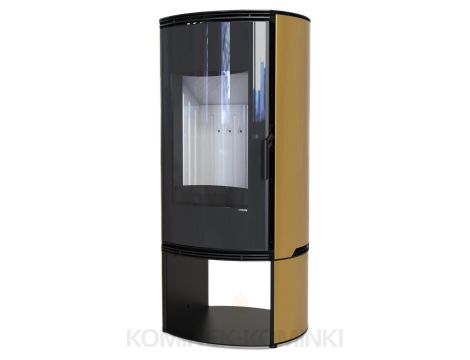 DEFRO HOME ORBIS LOG Złoty kominek piec wolnostojący 9 kW