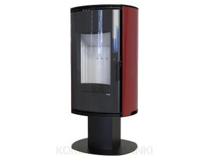 DEFRO HOME ORBIS TOP Czerwony kominek piec wolnostojący 9 kW