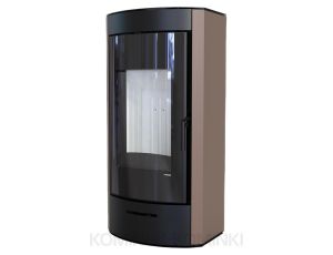 DEFRO HOME ORTI Brązowy kominek piec wolnostojący 9 kW