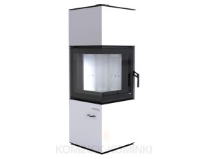 DEFRO HOME QUADROOM Biały kominek piec wolnostojący 9 kW