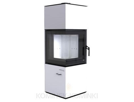 DEFRO HOME QUADROOM Biały kominek piec wolnostojący 9 kW