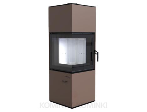 DEFRO HOME QUADROOM Brązowy kominek piec wolnostojący 9 kW