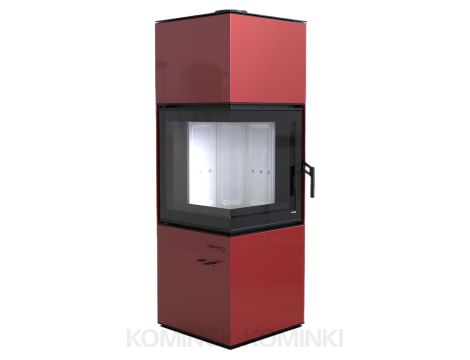 DEFRO HOME QUADROOM Czerwony kominek piec wolnostojący 9 kW