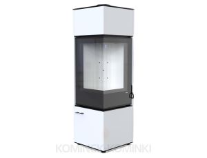 DEFRO HOME QUADROOM LONG Biały kominek piec wolnostojący 9 kW