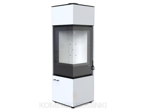DEFRO HOME QUADROOM LONG Biały kominek piec wolnostojący 9 kW