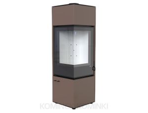 DEFRO HOME QUADROOM LONG Brązowy kominek piec wolnostojący 9 kW