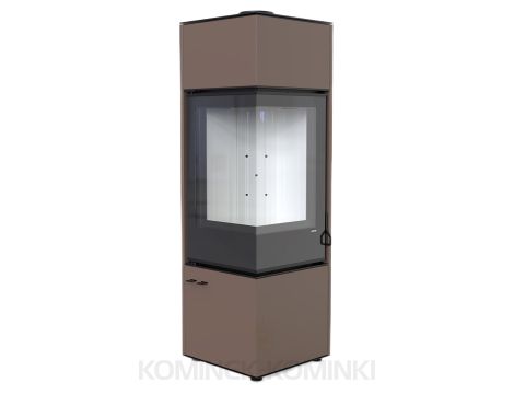 DEFRO HOME QUADROOM LONG Brązowy kominek piec wolnostojący 9 kW