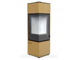 DEFRO HOME QUADROOM LONG Złoty kominek piec wolnostojący 9 kW