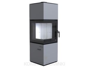 DEFRO HOME QUADROOM Szary kominek piec wolnostojący 9 kW
