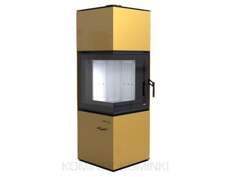 DEFRO HOME QUADROOM Złoty kominek piec wolnostojący 9 kW