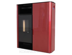 DEFRO HOME SLIMPELL Czerwony piec na pellet 9 kW kominek na pellet
