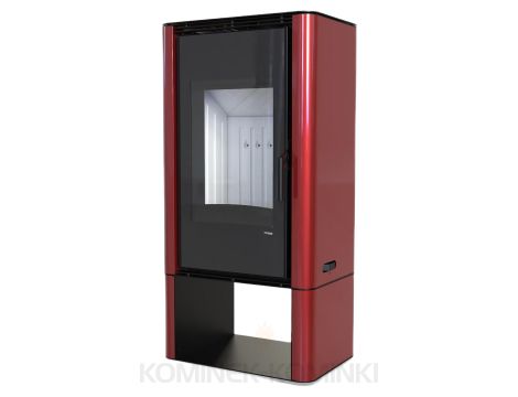 DEFRO HOME SOLUM LOG Czerwony kominek piec wolnostojący 9 kW