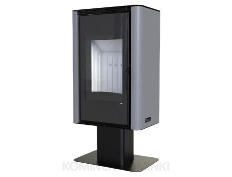 DEFRO HOME SOLUM TOP Szary kominek piec wolnostojący 9 kW