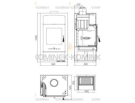 HAAS SOHN ADRIA II piec wolnostojący z płaszczem wodnym 10,5 kW | Beżowy - 4