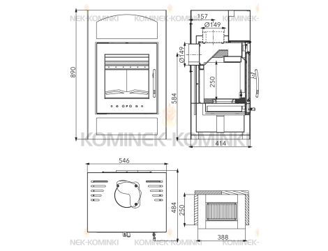 HAAS SOHN ADRIA MINI II piec wolnostojący 8,2 kW | Płytki: Beżowe - 5