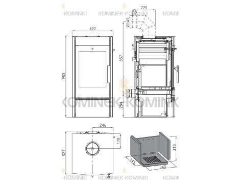 HAAS SOHN ALYTUS II piec wolnostojący z płaszczem wodnym 10,2 kW | Biały - 5