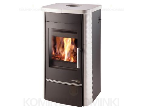 HAAS SOHN ALYTUS piec wolnostojący kaflowy 8,1 kW | Czarny / Kafle: Białe