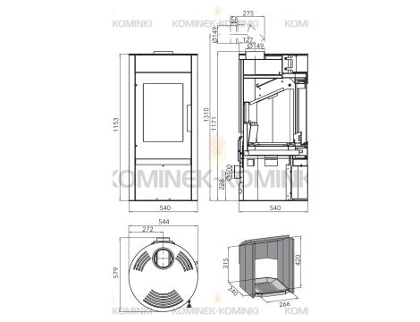 HAAS SOHN ANTIC piec wolnostojący 6,5 kW | Antracytowo-Biały - 6