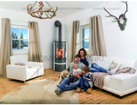 HAAS SOHN ANTIC piec wolnostojący 6,5 kW | Antracytowo-Biały - 3