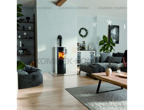 HAAS SOHN BRILLO piec wolnostojący 6,7 kW | Czarny / Kafle: Białe - 2