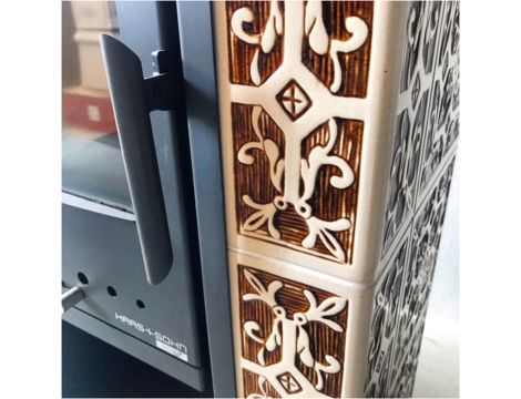 HAAS SOHN CICMANY piec wolnostojący kaflowy 6,4 kW | Kość Słoniowa Brązowe - 3