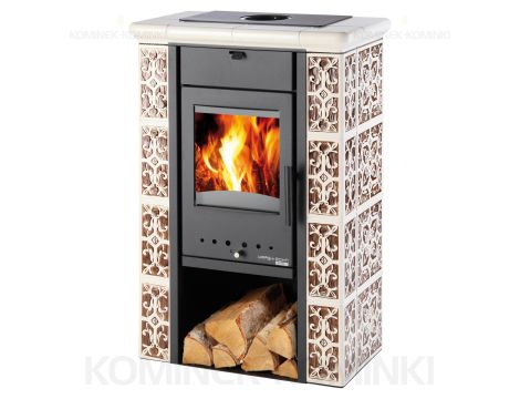 HAAS SOHN CICMANY piec wolnostojący kaflowy 6,4 kW | Kość Słoniowa Brązowe