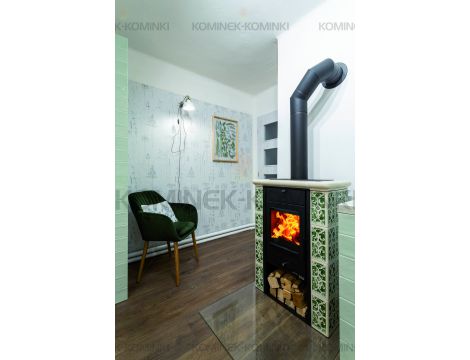 HAAS SOHN CICMANY piec wolnostojący kaflowy 6,4 kW | Kość Słoniowa Brązowe - 4