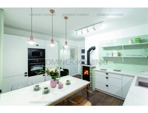 HAAS SOHN CICMANY piec wolnostojący kaflowy 6,4 kW | Kość Słoniowa Brązowe - 6