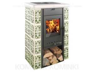HAAS SOHN CICMANY piec wolnostojący kaflowy 6,4 kW | Kość Słoniowa Oliwkowe - image 2