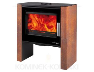 HAAS SOHN DALE piec wolnostojący 8,2 kW | Czarny / Płytki: Rdzawa Patyna