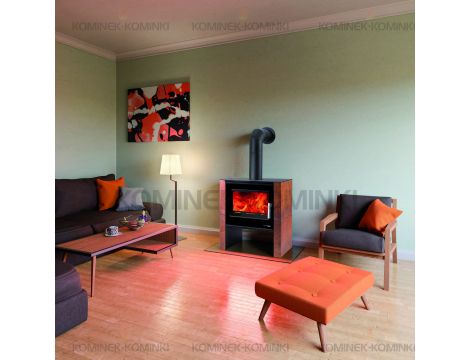 HAAS SOHN DALE piec wolnostojący 8,2 kW | Czarny / Płytki: Rdzawa Patyna - 4