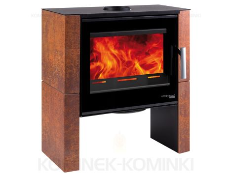HAAS SOHN DALE piec wolnostojący 8,2 kW | Czarny / Płytki: Rdzawa Patyna - 2