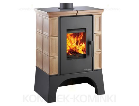 HAAS SOHN EBOLI piec wolnostojący kaflowy 8,4 kW | Biały / Kafle: Tytoniowe - 6