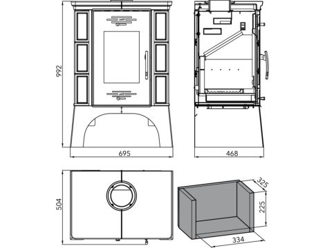 HAAS SOHN EBOLI piec wolnostojący kaflowy 8,4 kW | Biały / Kafle: Zielone - 3