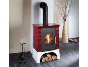 HAAS SOHN EMPOLI AL II piec wolnostojący pł. wodnym 12 kW | Biały / Bordowy - image 2