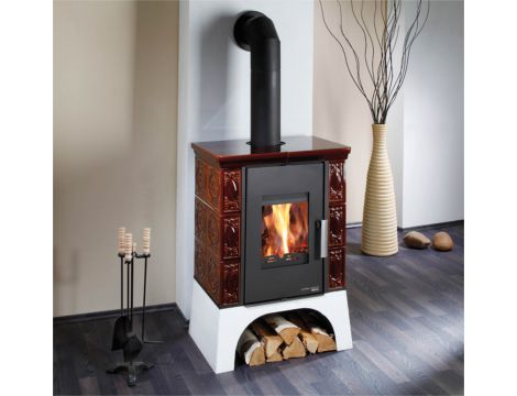 HAAS SOHN EMPOLI AL II piec wolnostojący pł. wodnym 12 kW | Biały / Brązowy - 2