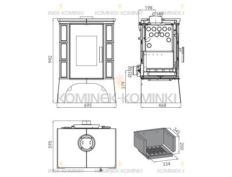 HAAS SOHN EMPOLI AL II piec wolnostojący pł. wodnym 12 kW | Biały / Zielony - 3
