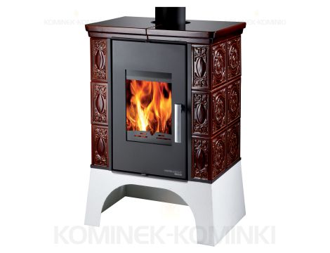 HAAS SOHN EMPOLI piec wolnostojący kaflowy 8,4 kW | Biały / Kafle: Brązowe