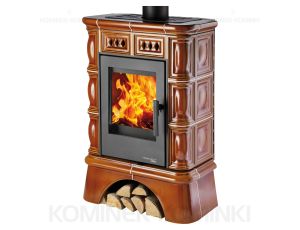 HAAS SOHN FARO piec wolnostojący kaflowy 6,3 kW | Czarny / Kafle: Miodowe