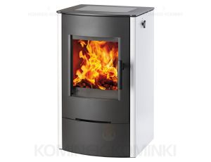 HAAS SOHN FIREPOT piec wolnostojący z płytą grzewczą 6,3 kW | Czarno-Biały