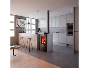 HAAS SOHN FIREPOT piec wolnostojący z płytą grzewczą 6,3 kW | Czarny - image 2