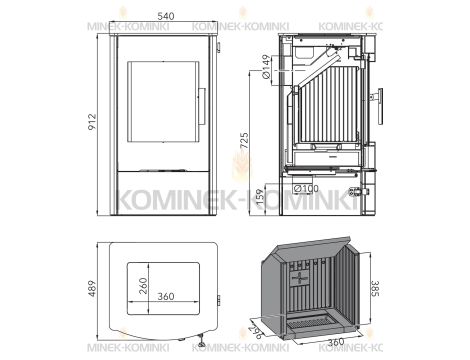 HAAS SOHN FIREPOT piec wolnostojący z płytą grzewczą 6,3 kW | Czarny - 4