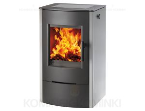 HAAS SOHN FIREPOT piec wolnostojący z płytą grzewczą 6,3 kW | Czarny / Stal