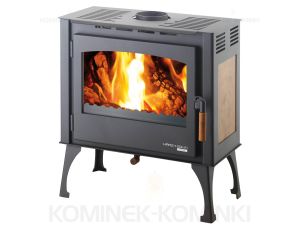 HAAS SOHN FORESTA piec wolnostojący koza 8,1 kW | Czarny / Płytki: Beżowe