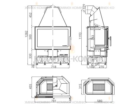 HAAS SOHN JONAVA IV wkład kominkowy 8,3 kW | Czarny - 6
