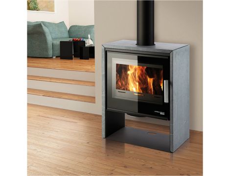 HAAS SOHN JONSBO piec wolnostojący 8,2 kW | Czarny / Kamień: Piaskowiec - 3