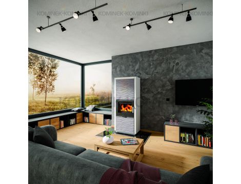 HAAS SOHN LEVI piec wolnostojący z zabudową 8,2 kW | Beton struktura pion - 5